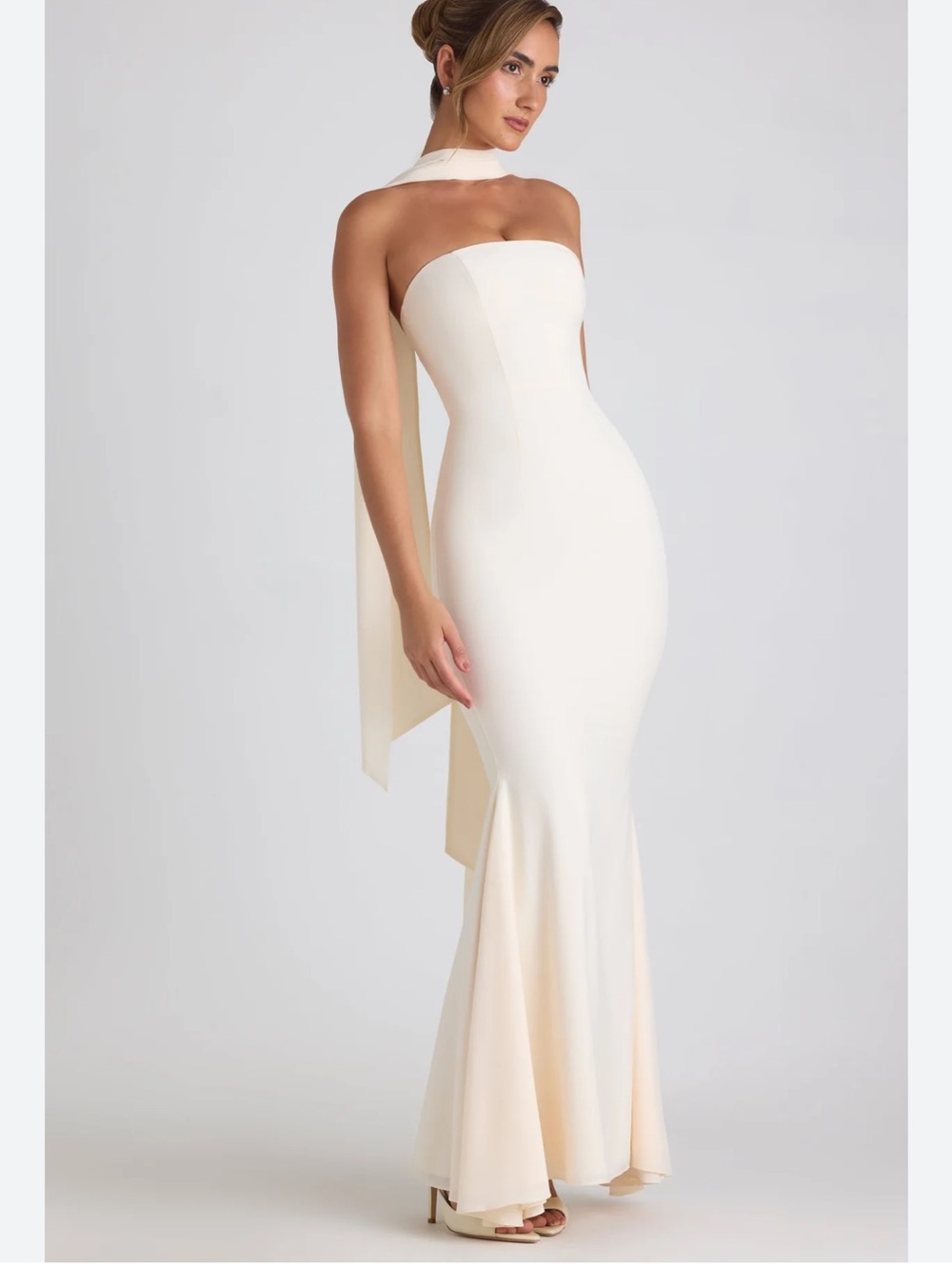 Oh Polly Strapless Ivory Mermaid Gown